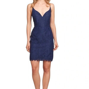 NWT Hayley Paige Occasions Navy Lace Mini Dress